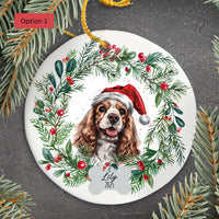 Load image into Gallery viewer, Personalized Cocker Spaniel Ornament, Custom Dog Christmas Ornament, Customized Pet Name Ornament, Pet Memorial, Custom Dog Keepsake
