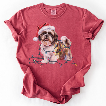 Christmas Shih Tzu Shirt, Christmas Lights Dog Tee, Christmas Dog Tee, Shih Tzu Mom Tshirt, Gift For Dog Lover, Shih Tzu