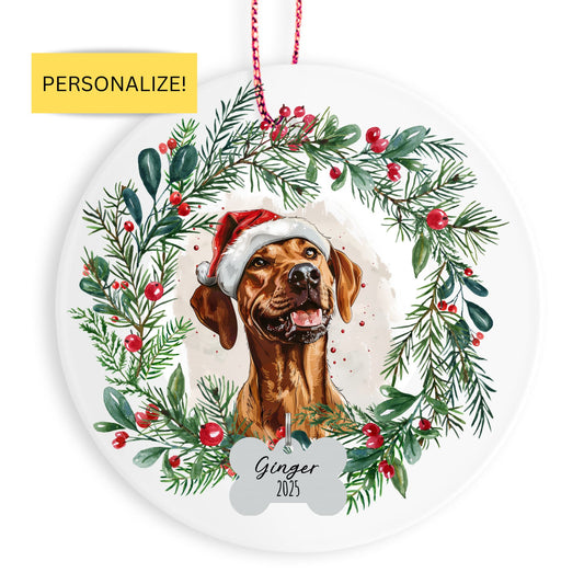 Personalized Rhodesian Ridgeback Christmas Ornament