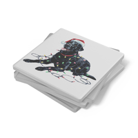 Load image into Gallery viewer, Black Lab Dog Coasters, Absorbent Stone Coaster Set, Christmas Gift for Dog Lovers, Personalized Table Protection, Cork Back
