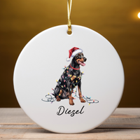Load image into Gallery viewer, Doberman Pinscher Ornament, Personalized Dog Name Gift
