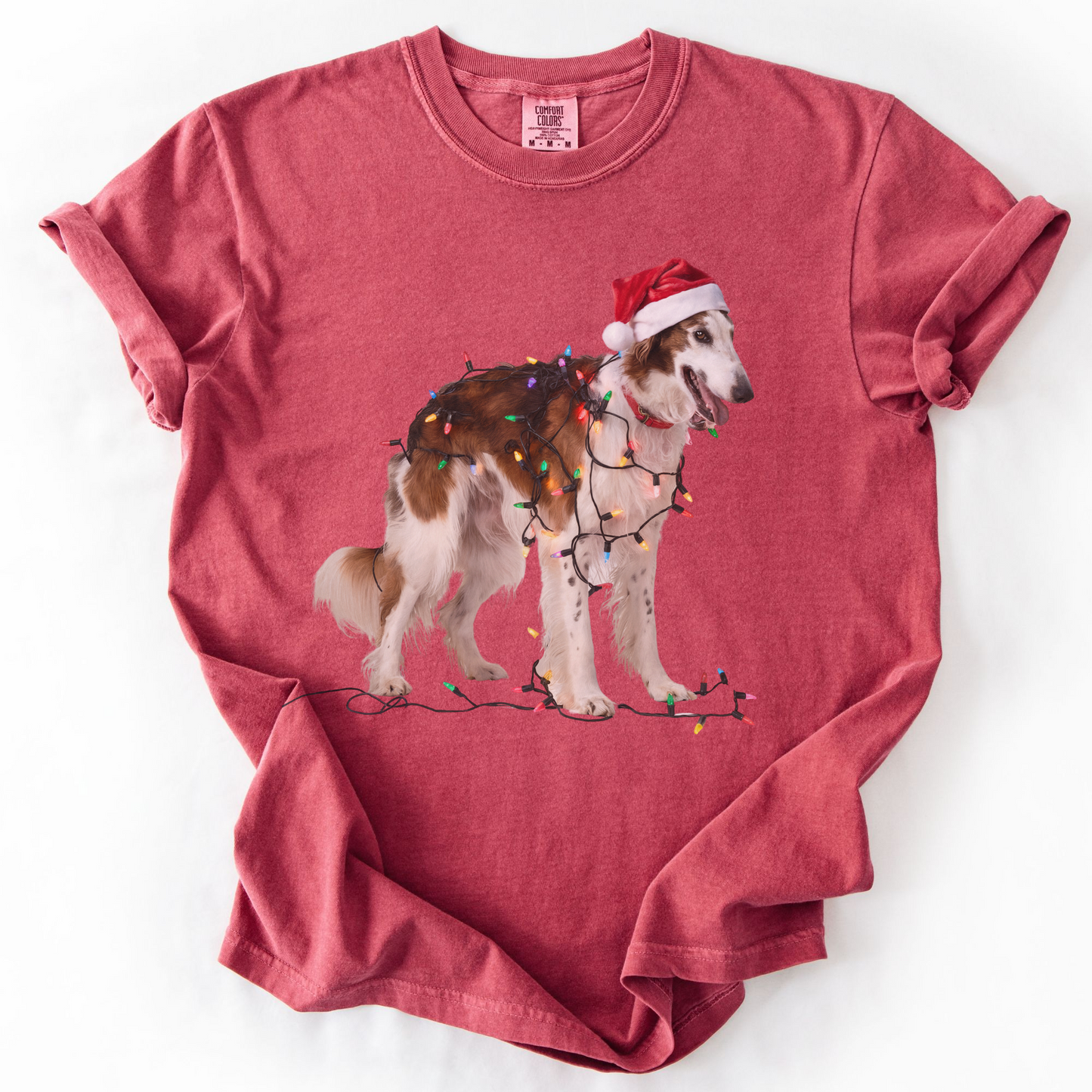 Borzoi Christmas Lights Dog Shirt