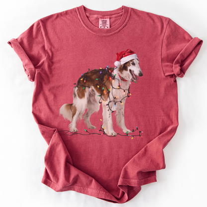Borzoi Christmas Lights Dog Shirt