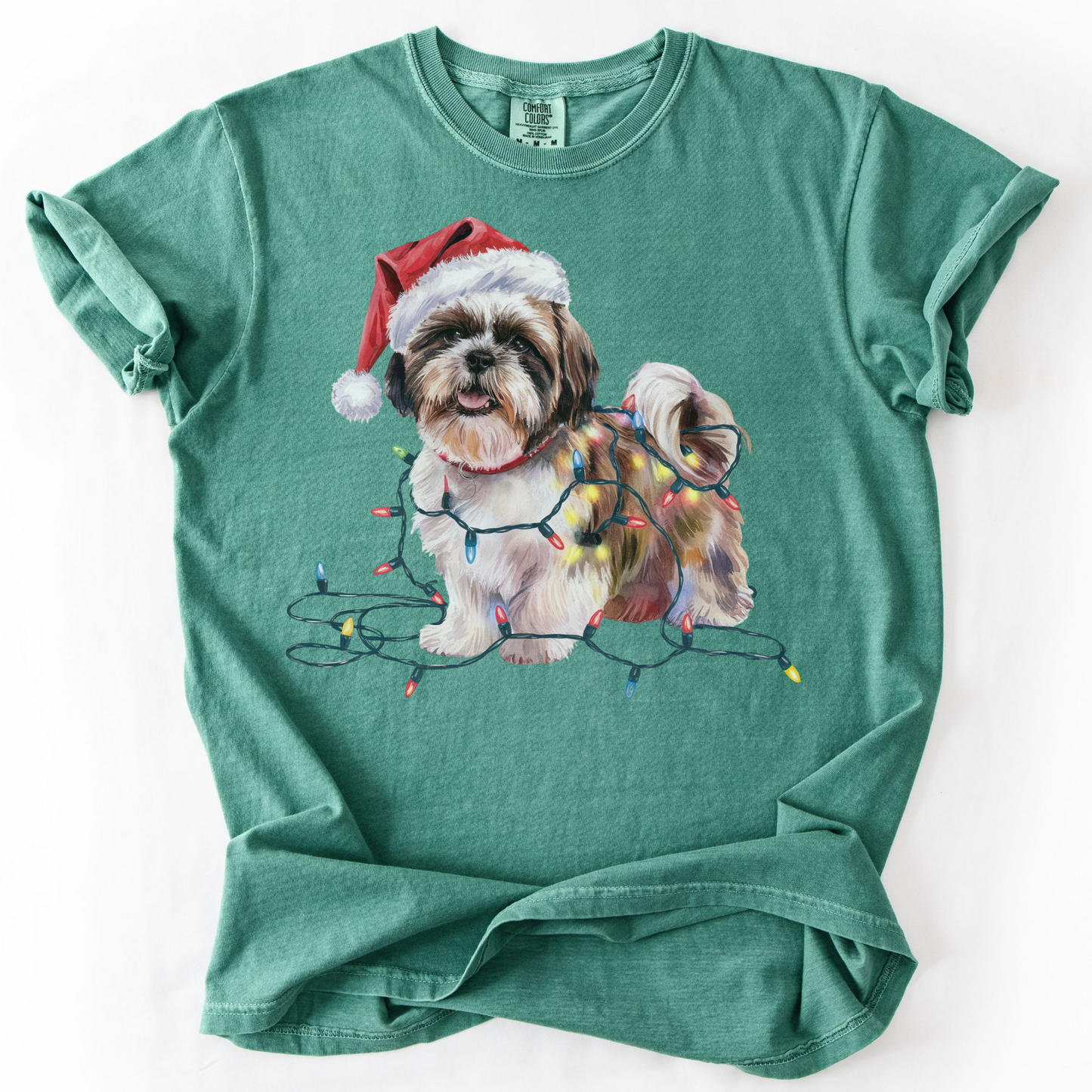 Christmas Shih Tzu Shirt, Christmas Lights Dog Tee, Christmas Dog Tee, Shih Tzu Mom Tshirt, Gift For Dog Lover, Shih Tzu