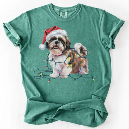 Christmas Shih Tzu Shirt, Christmas Lights Dog Tee, Christmas Dog Tee, Shih Tzu Mom Tshirt, Gift For Dog Lover, Shih Tzu