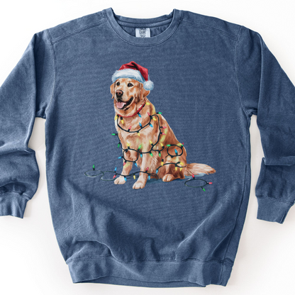 Golden Retriever Christmas Lights Sweatshirt