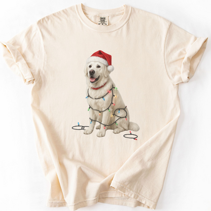 English Cream Golden Retriever Christmas Lights Shirt