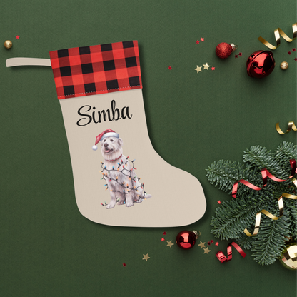 Personalized Kuvasz Christmas Stocking, Holiday Decor Gift for Pet Lovers