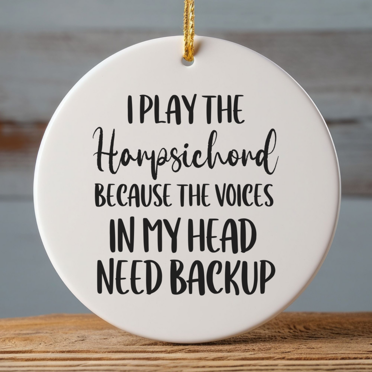 Harpsichord Ornament, Ceramic Musician Gift