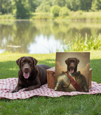 Load image into Gallery viewer, Personalized Dog Knight Portrait, Custom Pet Armor Canvas
