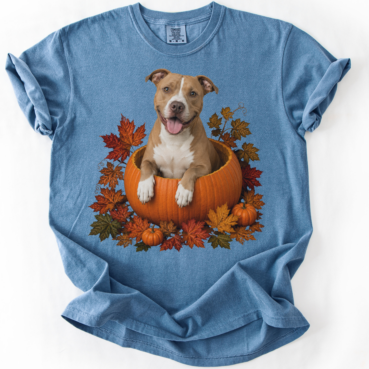 Pitbull Pumpkin Shirt Fall Dog Lover Autumn Comfort Colors Graphic Tee Cozy Gift Apparel