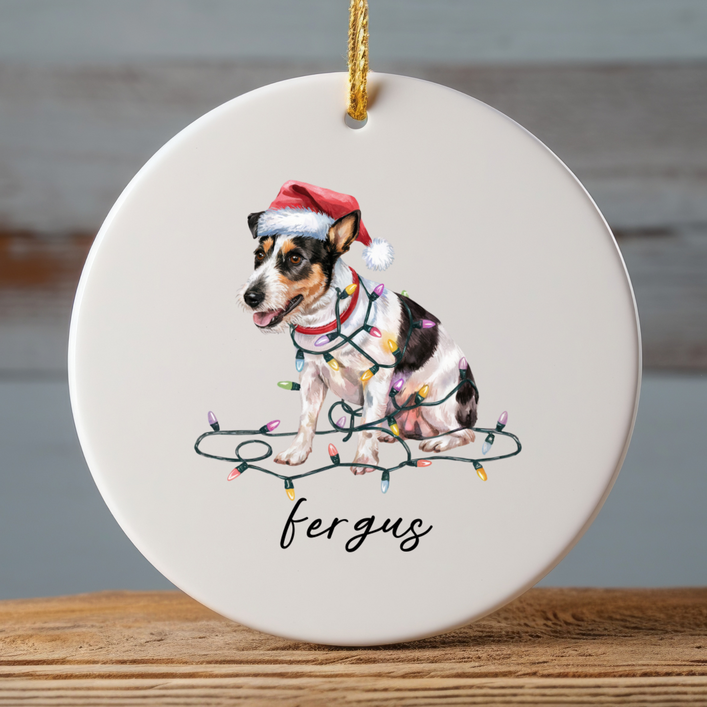 Personalized Rat Terrier Ornament, Custom Dog Lover Gift