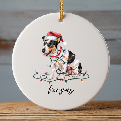 Personalized Rat Terrier Ornament, Custom Dog Lover Gift