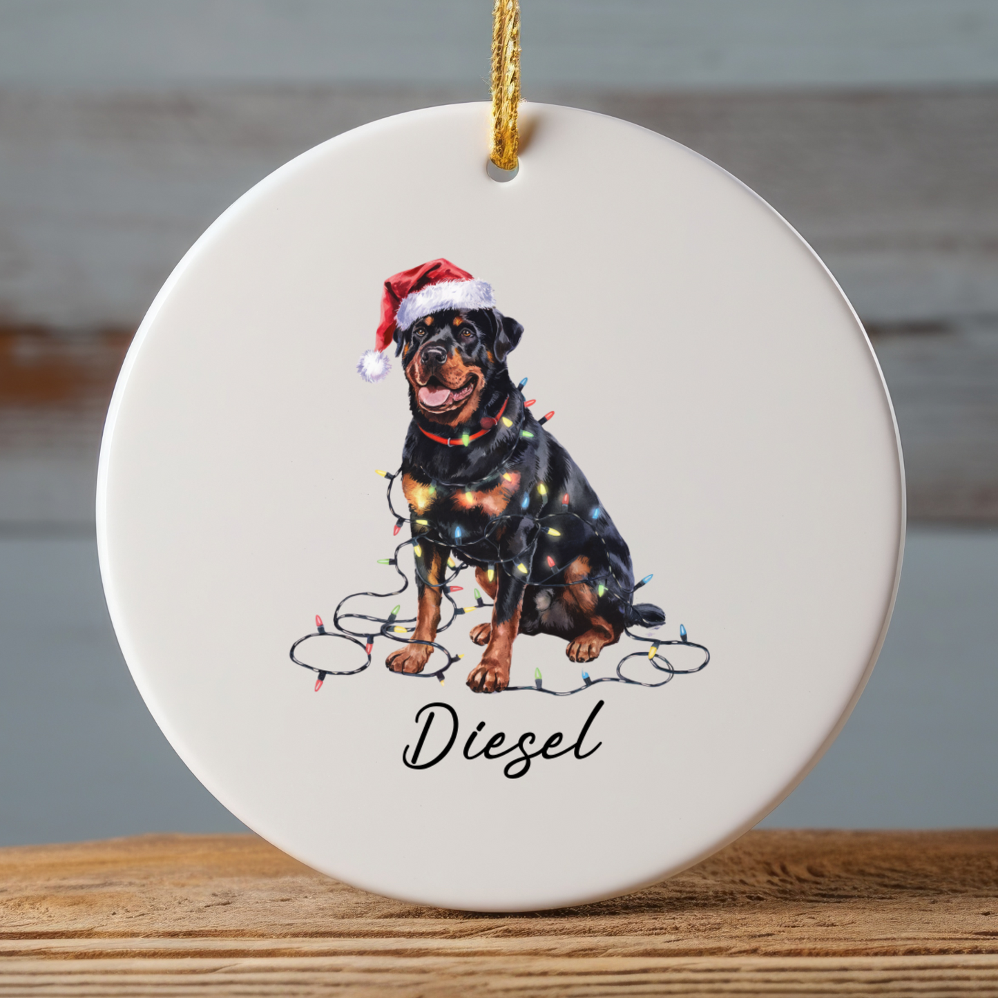 Rottweiler Ornament, Custom Dog Lover Gift