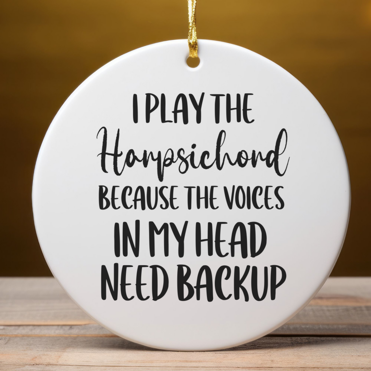 Harpsichord Ornament, Ceramic Musician Gift