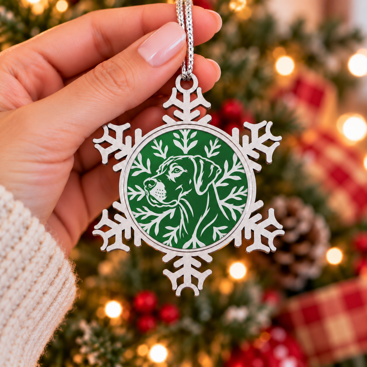 Great Dane Ornament, Pewter Snowflake Christmas Ornament, Great Dane Lover Gift