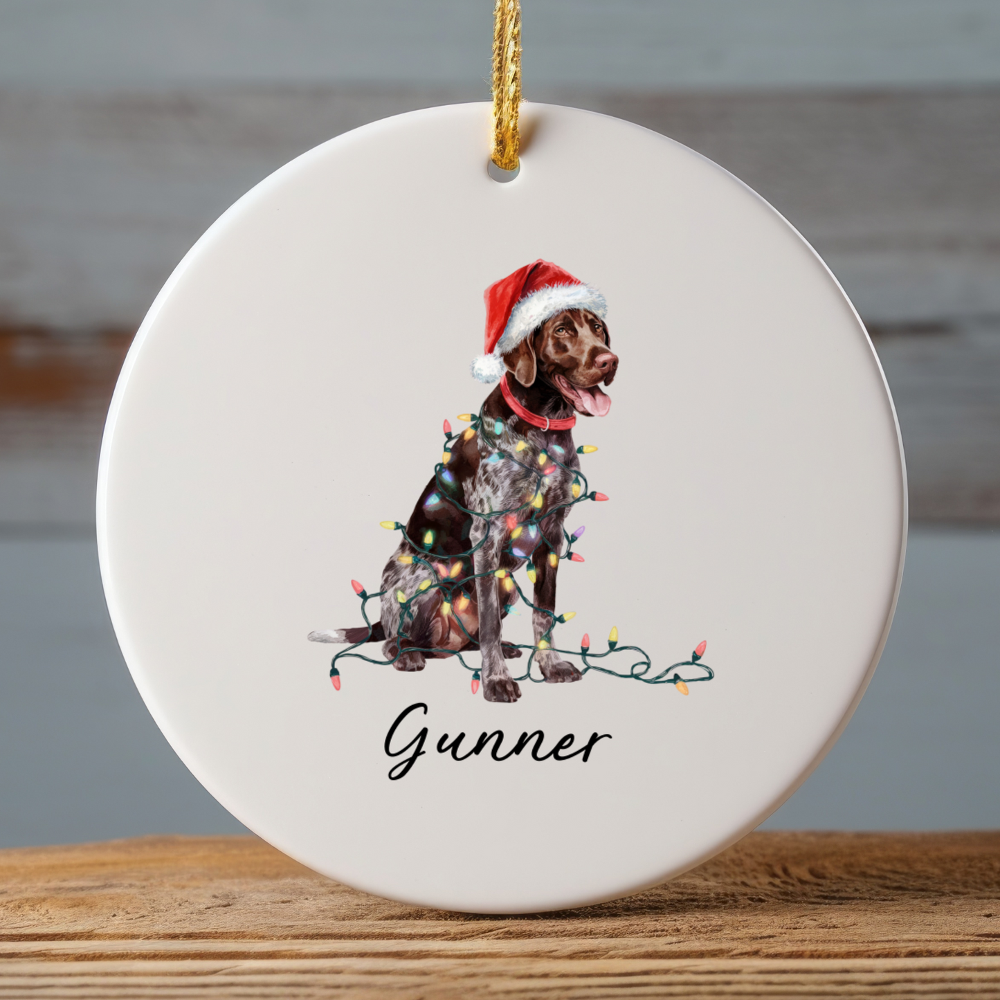 German Shorthaired Pointer Ornament, Personalized Christmas Gift