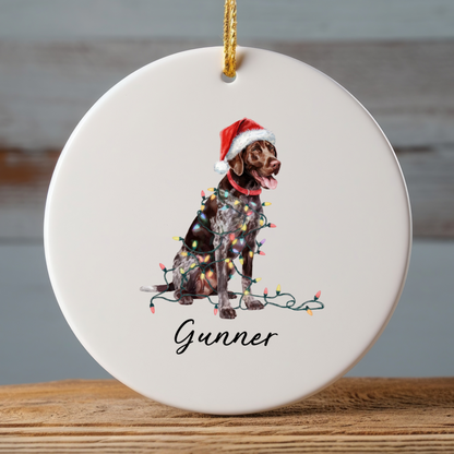 German Shorthaired Pointer Ornament, Personalized Christmas Gift