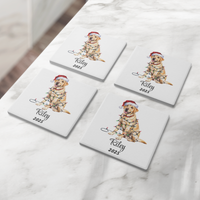 Load image into Gallery viewer, Yellow Lab Dog Coasters, Absorbent Stone Coaster Set, Christmas Gift for Dog Lovers, Personalized Table Protection, Cork Back
