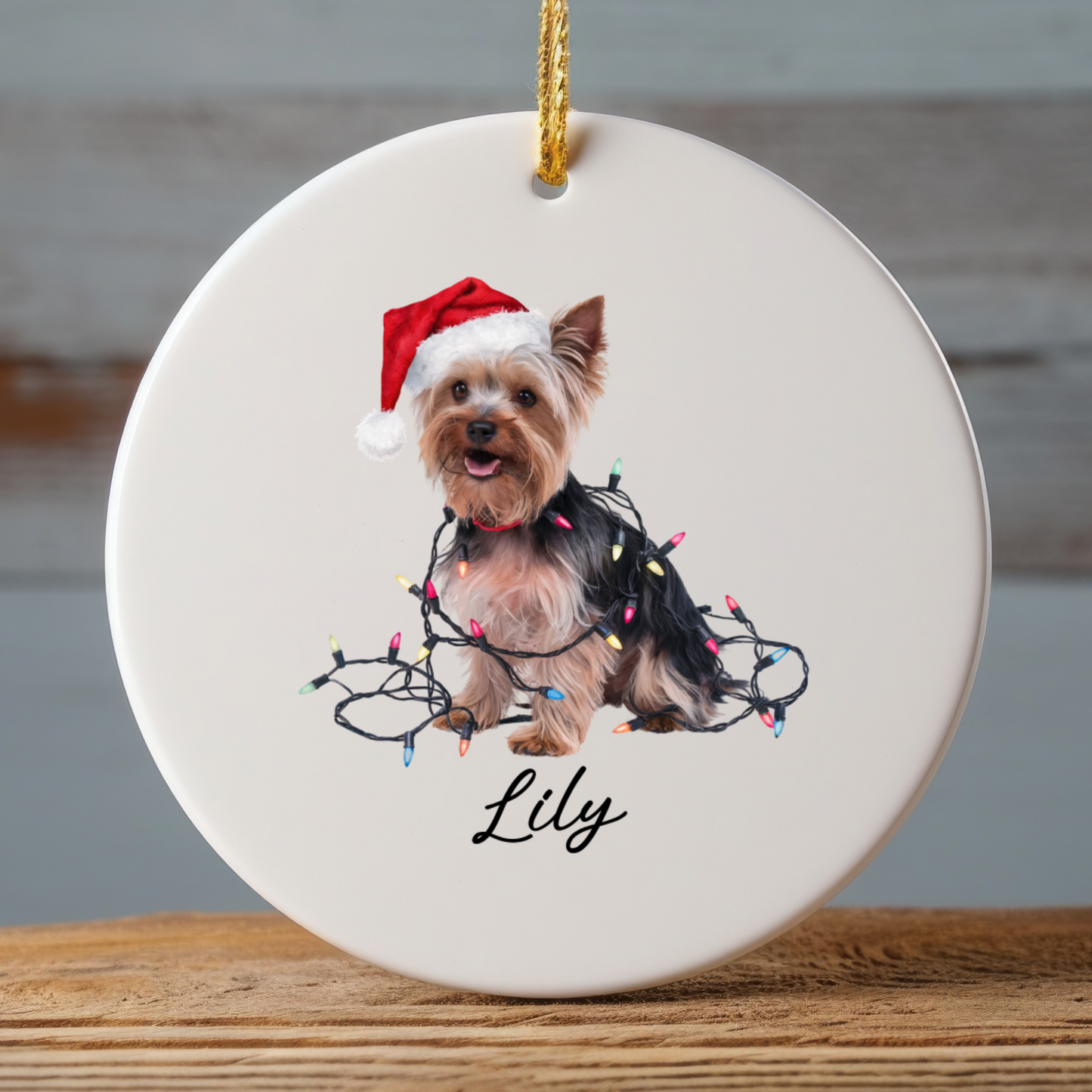 Yorkshire Terrier Ornament, Personalized Dog Christmas Keepsake