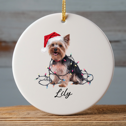 Yorkshire Terrier Ornament, Personalized Dog Christmas Keepsake
