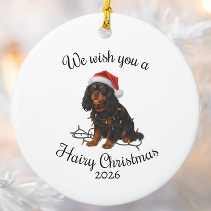 Black and Tan Cavalier King Charles Spaniel Ornament, Funny Dog Lover Gift, Pet Holiday