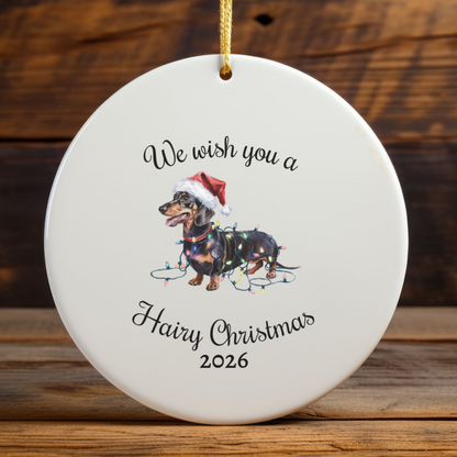 Christmas Dachshund Ornament, Christmas Lights Dog Keepsake