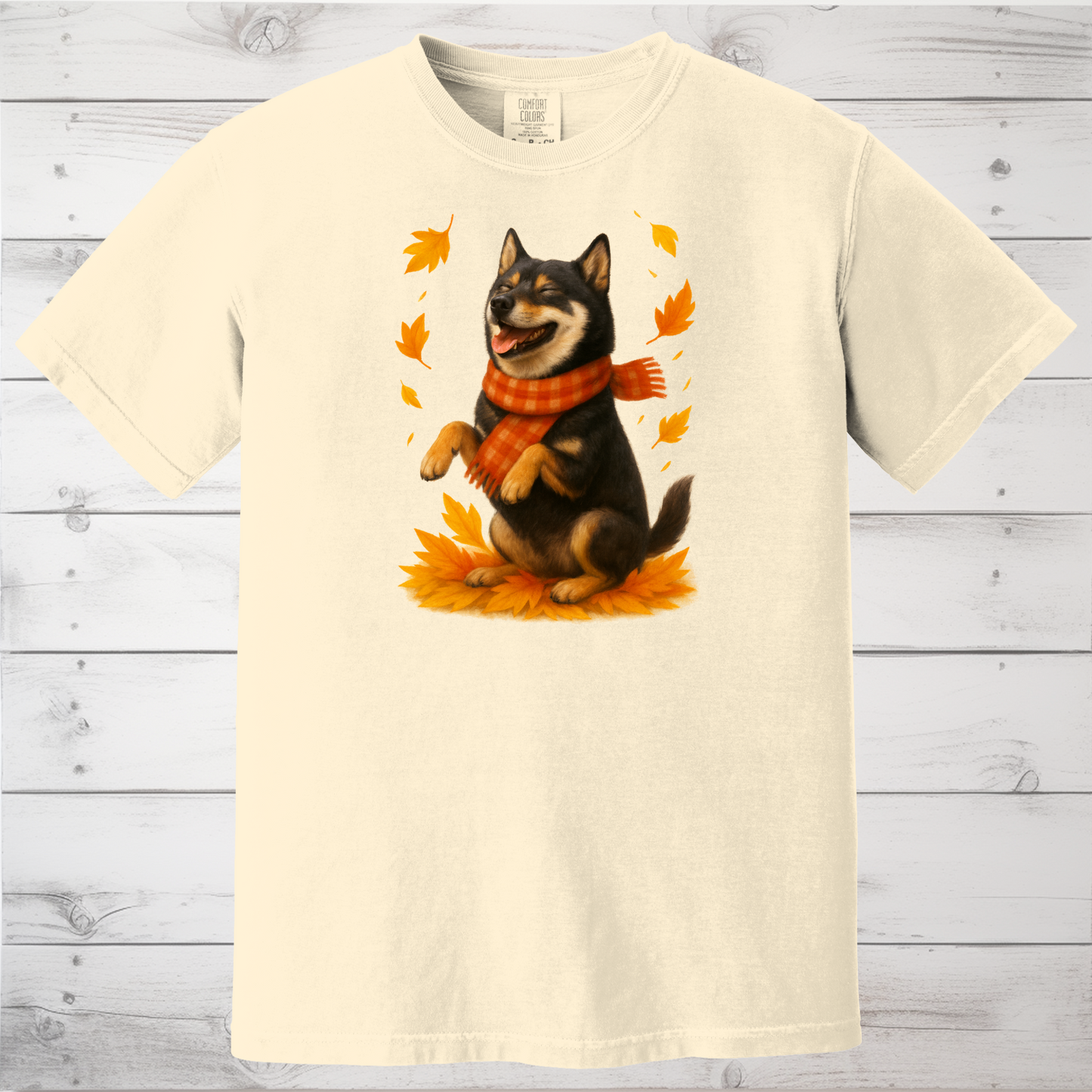 Shiba Inu Autumn Shirt, Cozy Dog Sweatshirt, Fall Shiba Lover Gift, Cute Pet Apparel, Autumn Leaves T-shirt, Dog Lover Clothing
