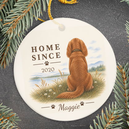Personalized Ruby Cavalier Ornament, Double Sided Gotcha Day Gift, Custom Dog Keepsake