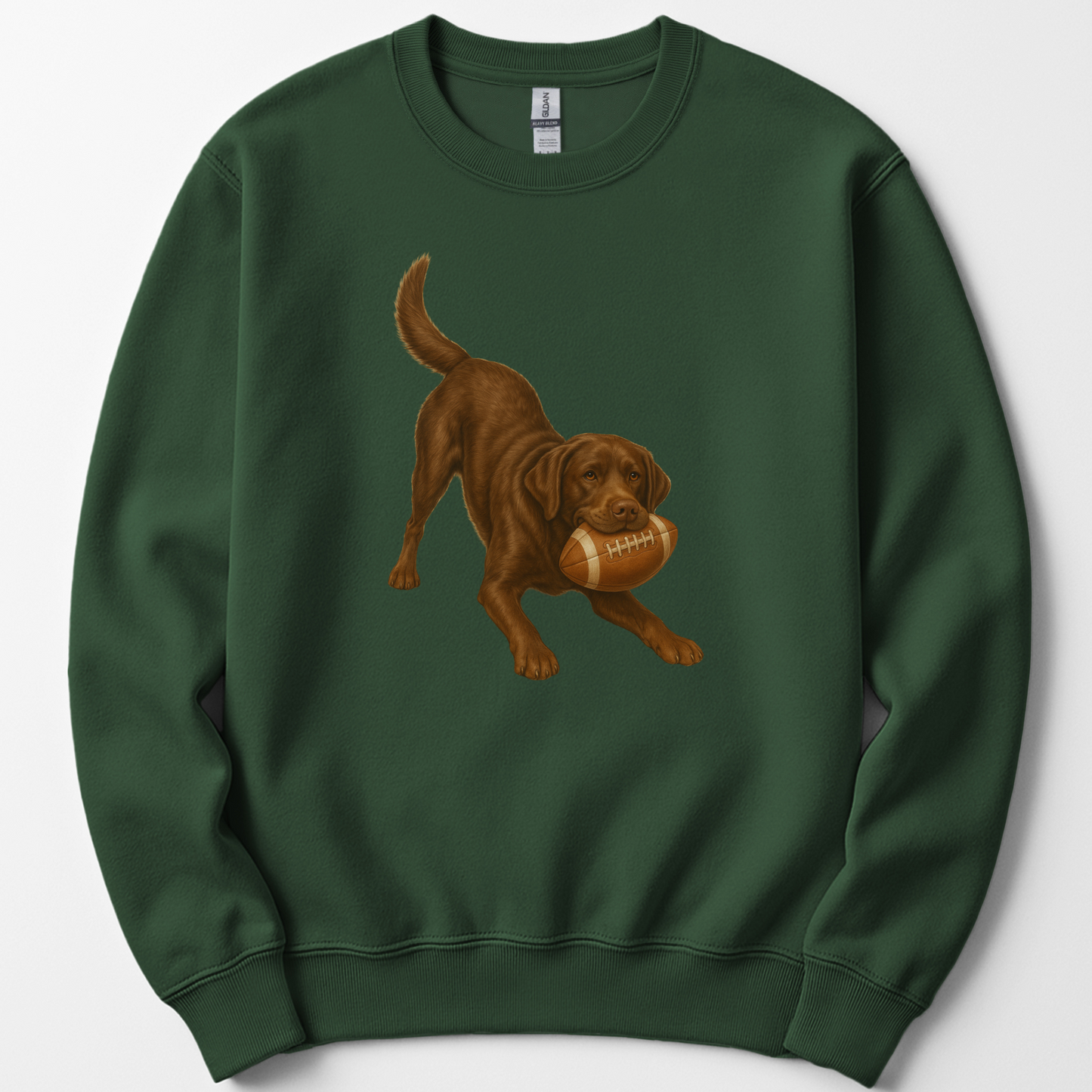 Chocolate Lab Football Sweatshirt Dog Lover Game Day Crewneck Labrador Mom Gift