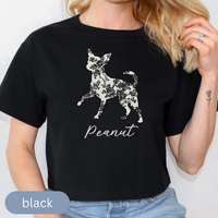 Load image into Gallery viewer, Personalized Chihuahua Silhouette Shirt with Name, Custom Floral Pet T-Shirt Gift for Dog Lovers, Toile Comfort Color Tee, Chinoiserie Shirt
