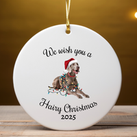 Load image into Gallery viewer, Christmas Weimaraner Ornament, Christmas Lights Dog Keepsake
