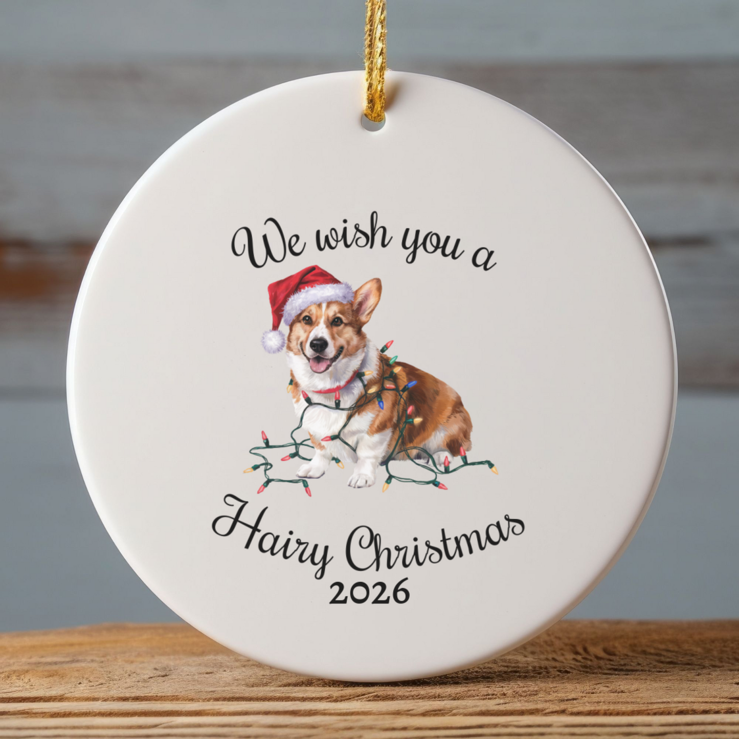 Corgi Christmas Ornament, Personalized Dog Keepsake