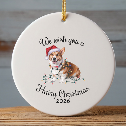 Corgi Christmas Ornament, Personalized Dog Keepsake