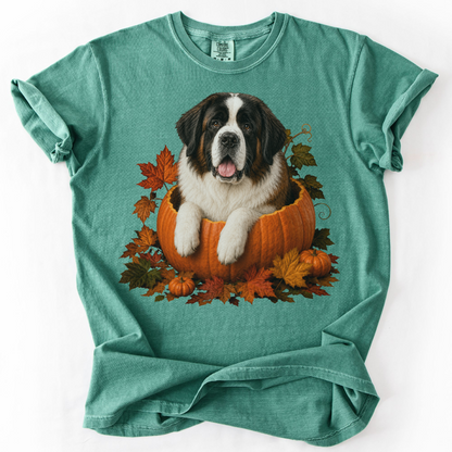 Personalized Dog Photo Fall Pumpkin Shirt Custom Pet Comfort Colors Tee