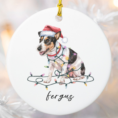 Personalized Rat Terrier Ornament, Custom Dog Lover Gift