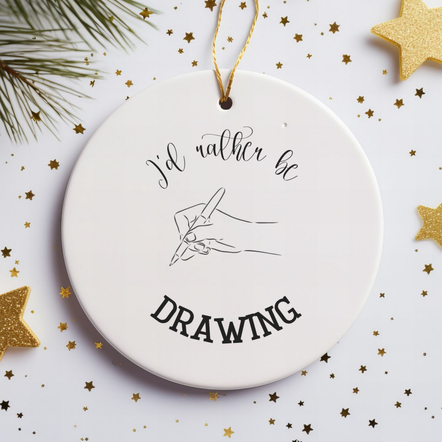 Drawing Ornament, Sketch Ornament, Artist Gift, Crafty Gift, Doodle Decoration, Drawing Lover Gift