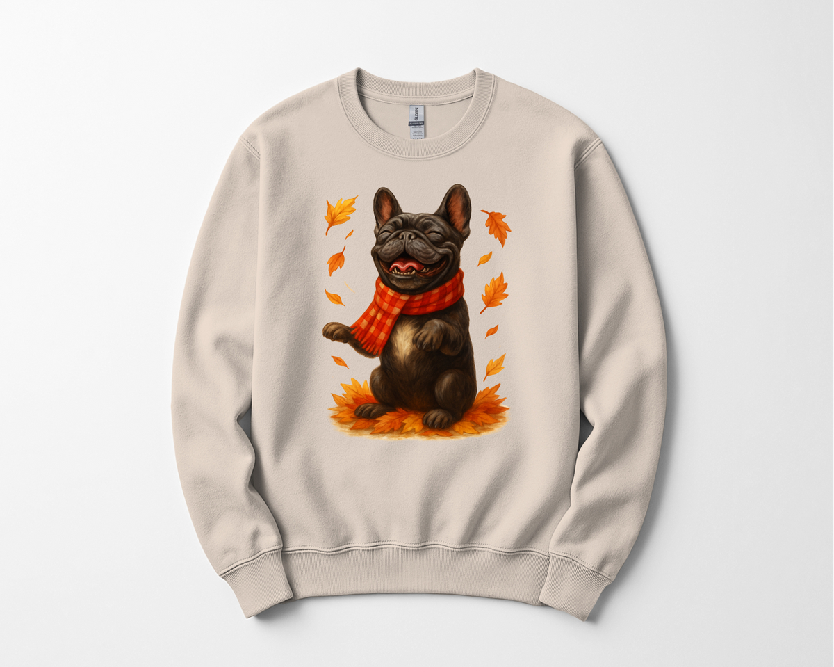 French Bulldog Autumn Sweatshirt, Cozy Fall Dog Shirt, Pet Lover Gift, Seasonal Canine Apparel