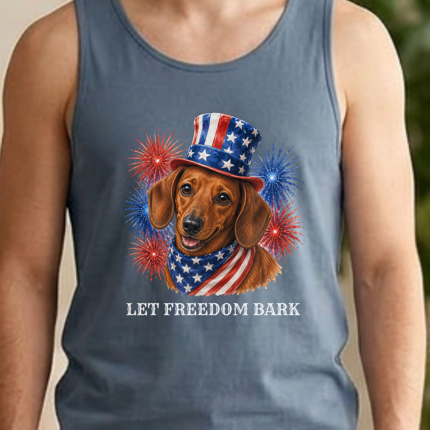 Patriotic Red Dachshund Tank Top