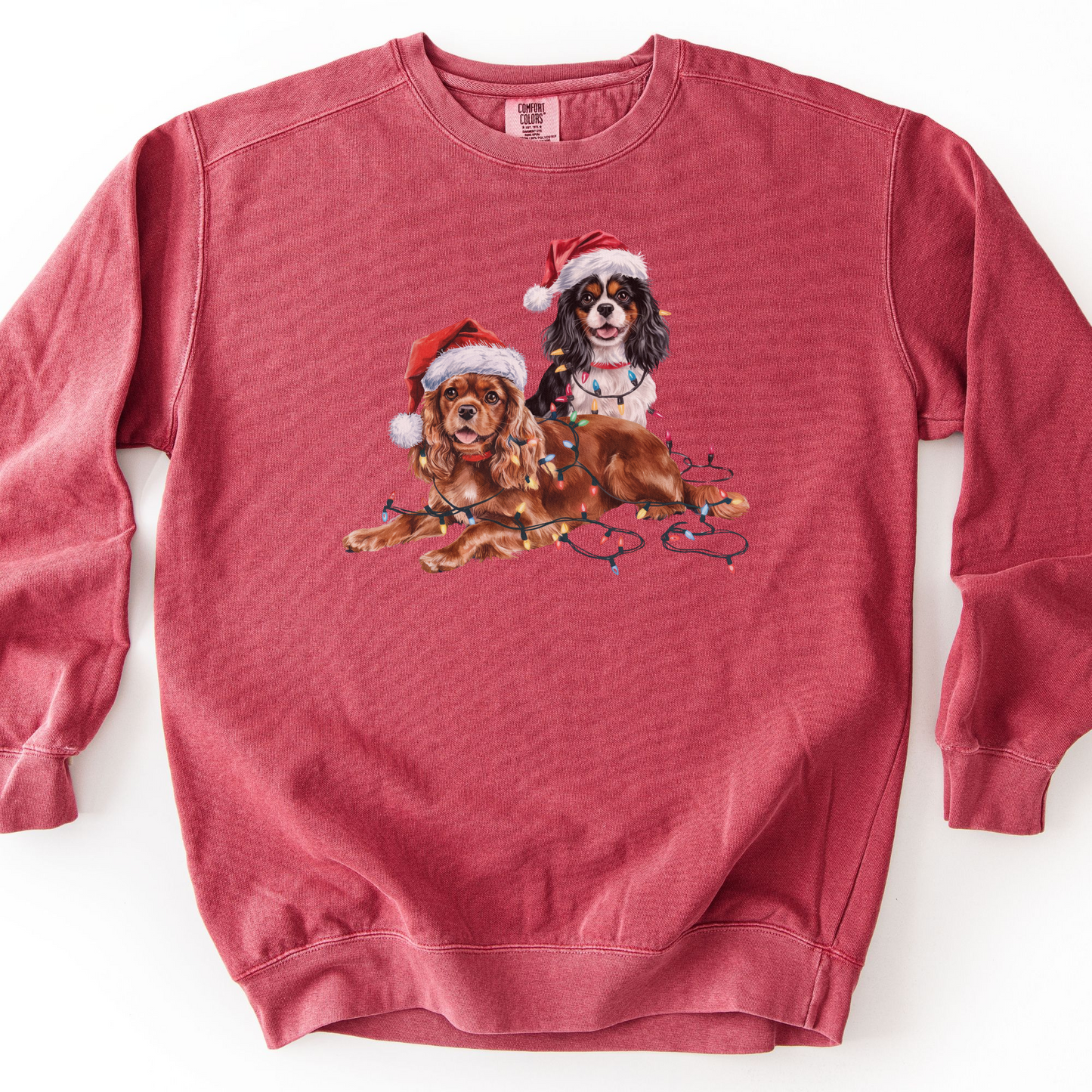 Cavalier King Charles Spaniels Christmas Lights Sweatshirt
