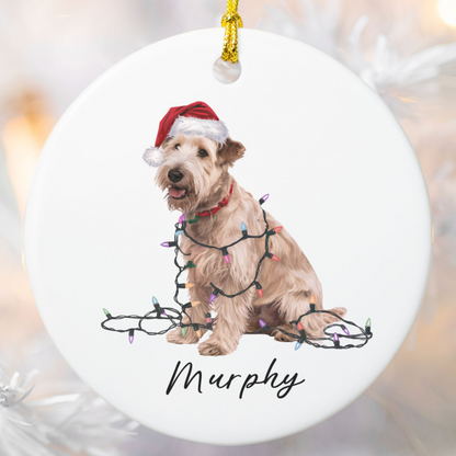 Soft Coated Wheaten Terrier Ornament, Personalized Christmas Decor