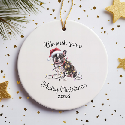Christmas French Bulldog Ornament, Christmas Lights Dog Keepsake