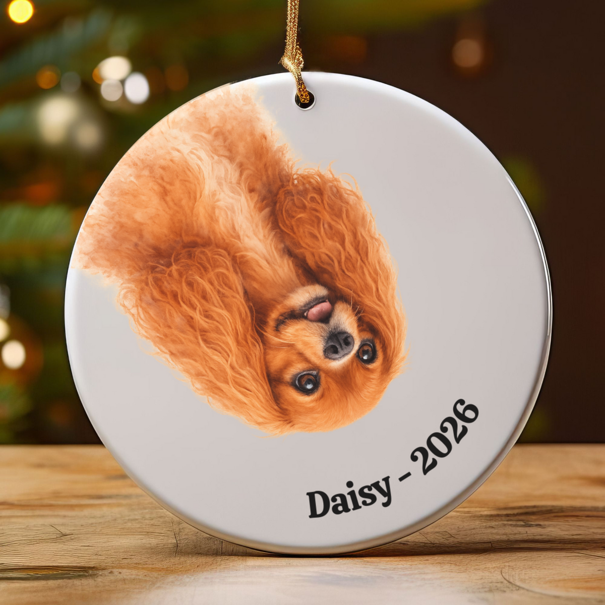 Upside down Personalized Pet Photo Ornament