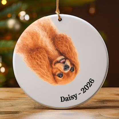 Upside down Personalized Pet Photo Ornament