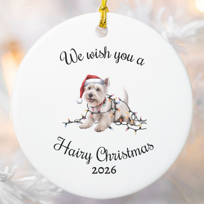 Christmas West Highland Terrier Ornament, Christmas Lights Dog Keepsake