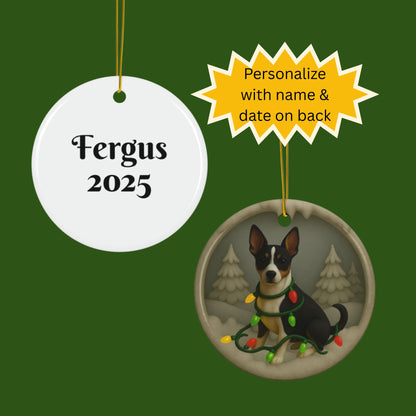 Personalized Rat Terrier Christmas  3D Clay-Style Dog Keepsake