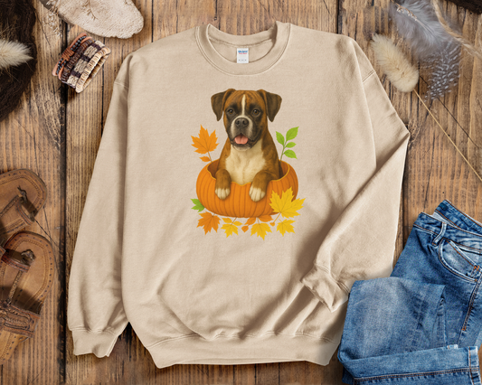 Boxer Dog Pumpkin Shirt, Fall Dog Lover Tee on Comfort Colors 1717