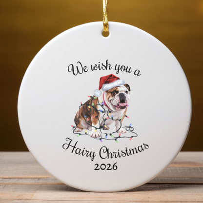 Christmas Bulldog Ornament, Bulldog Mom, Christmas Lights Dog Keepsake, Christmas Dog, Gift For Dog Lover, Bulldog
