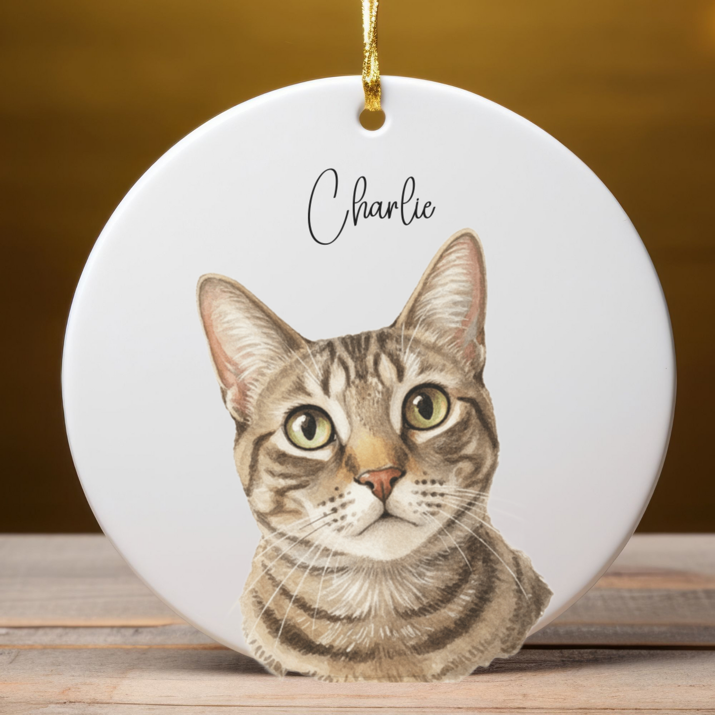 Custom Watercolor Pet Memorial Ornament with Name