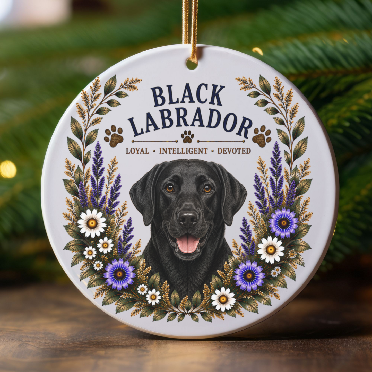 Black Lab Loyal • Intelligent • Devoted Ornament